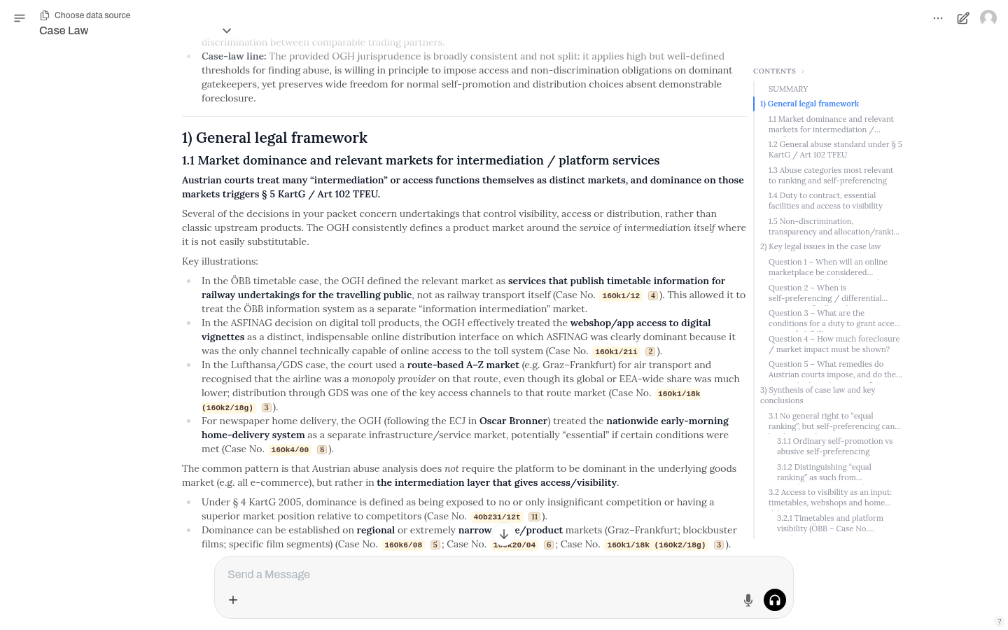 Zusammenfassung und Rechtsrahmen in der Analyse